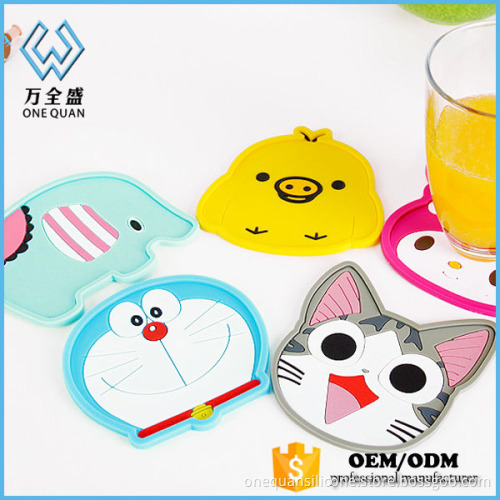 Cartoon pattern Eco-Friendly Pads Table Decoration silicone cup mat